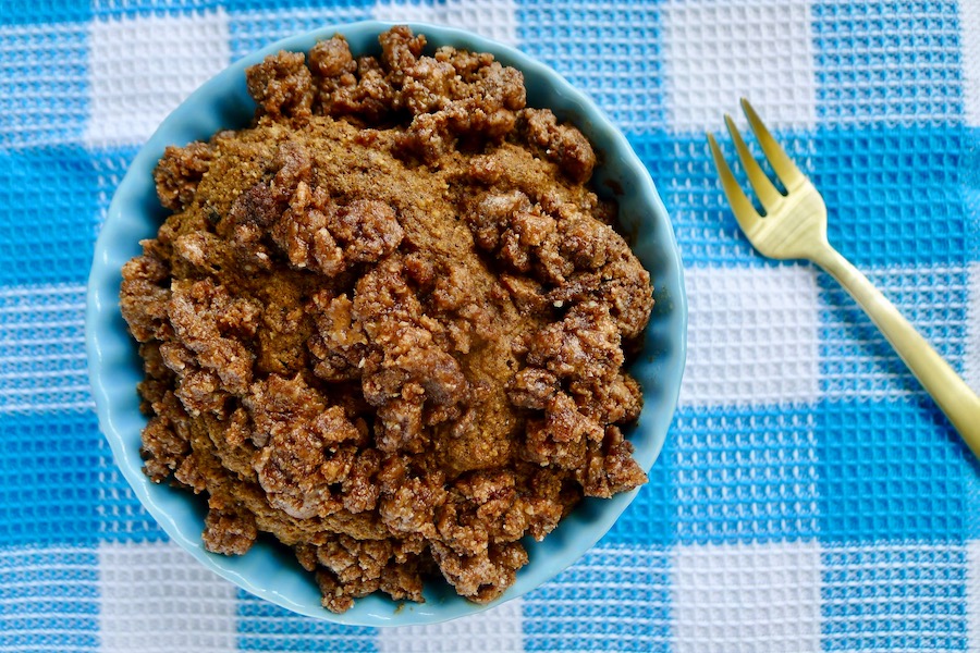 Ontbijt Streusel mug cake