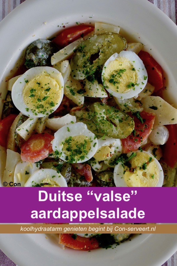 Duitse "valse" aardappelsalade, koolhydraatarm recept - koolhydraatarm genieten begint bij Con-serveert.nl