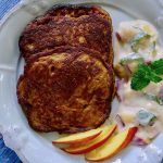 Zoete aardappel pannenkoekjes met nectarineyoghurt recept - koolhydraatarm genieten begint bij Con-serveert.nl