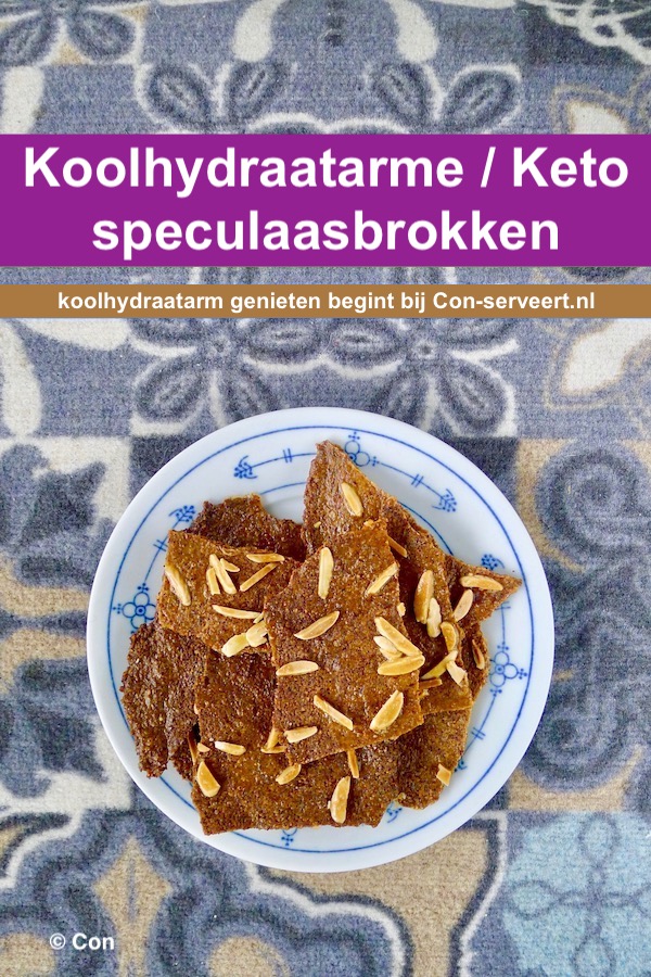 Koolhydraatarme / Keto speculaasbrokken, suikervrij recept - koolhydraatarm genieten begint bij Con-serveert.nl