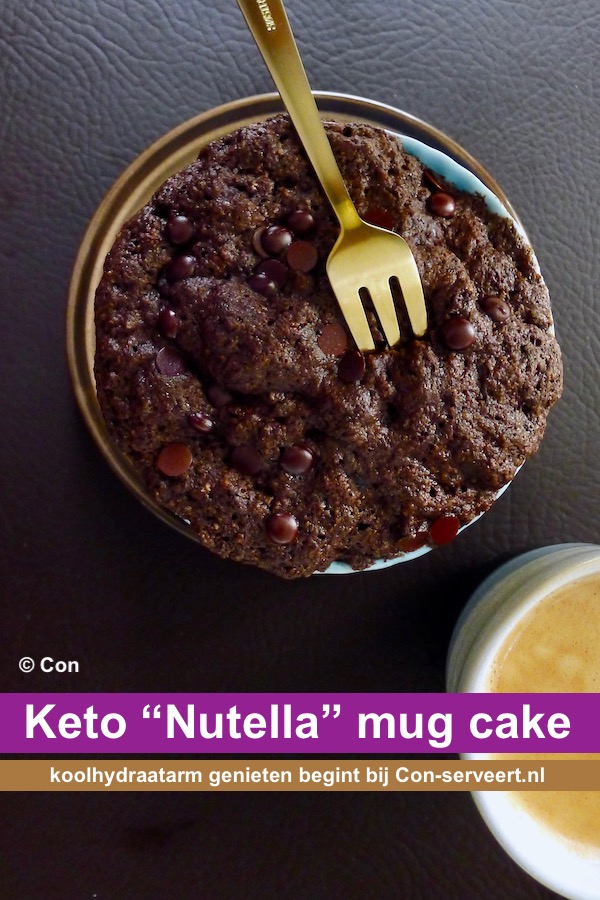 Nutella mug cake, keto recept - koolhydraatarm genieten begint bij con-serveert.nl