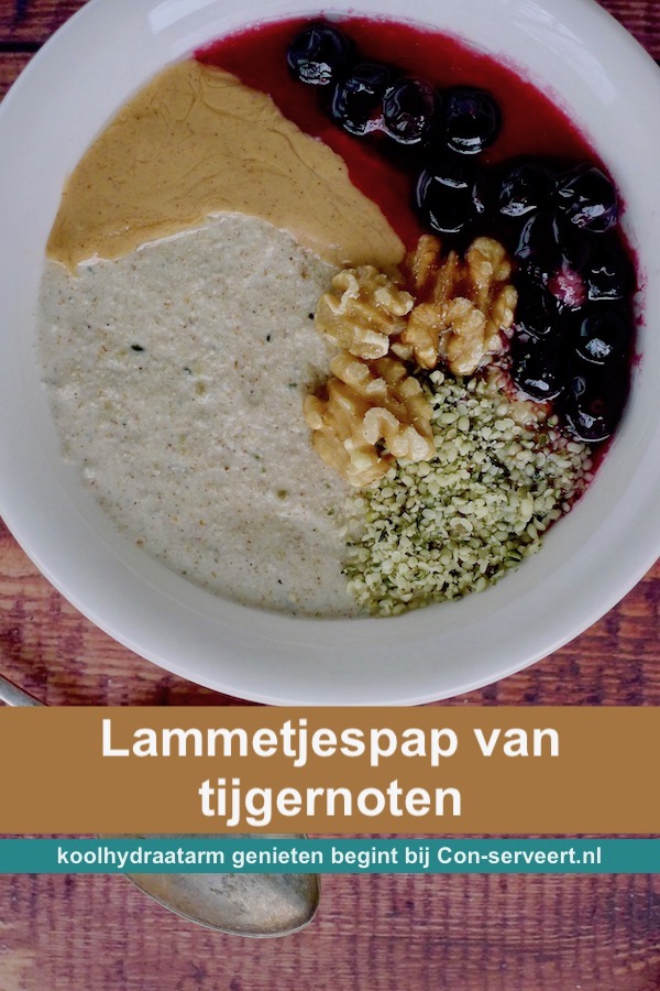 Lammetjespap van tijgernoten recept - koolhydraatarm genieten begint bij con-serveert.nl