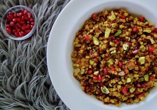 Perzische bloemkoolrijst, koolhydraatarm recept - koolhydraatarm genieten begint bij con-serveert.nl