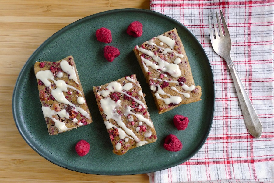 Frambozen blondie koekrepen, keto recept - koolhydraatarm genieten begint bij Con-serveert.nl