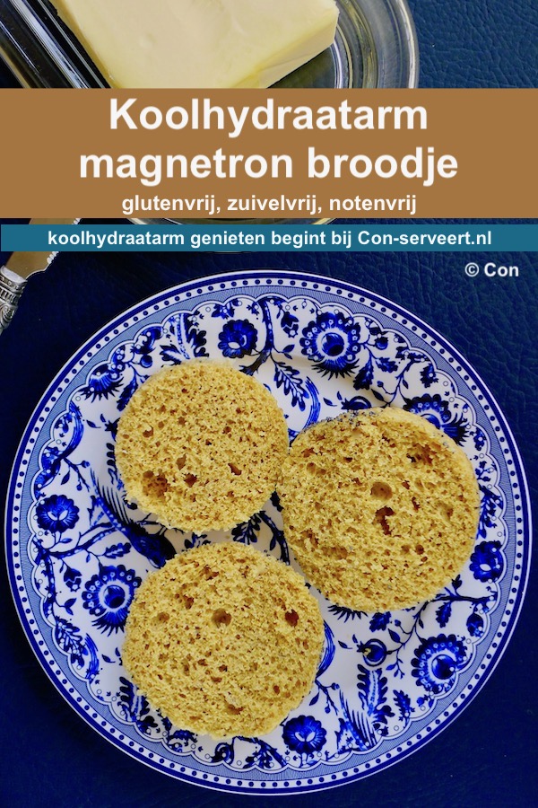 Koolhydraatarm magnetron broodje, glutenvrij, zuivelvrij en notenvrij recept - koolhydraatarm genieten begint bij Con-serveert.nl