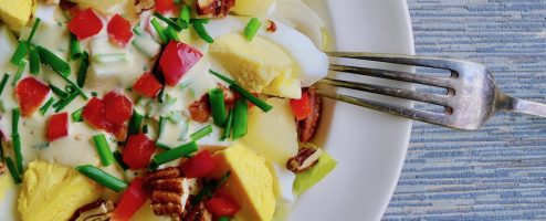 Witlofsalade met ei, ananas en pecannoten