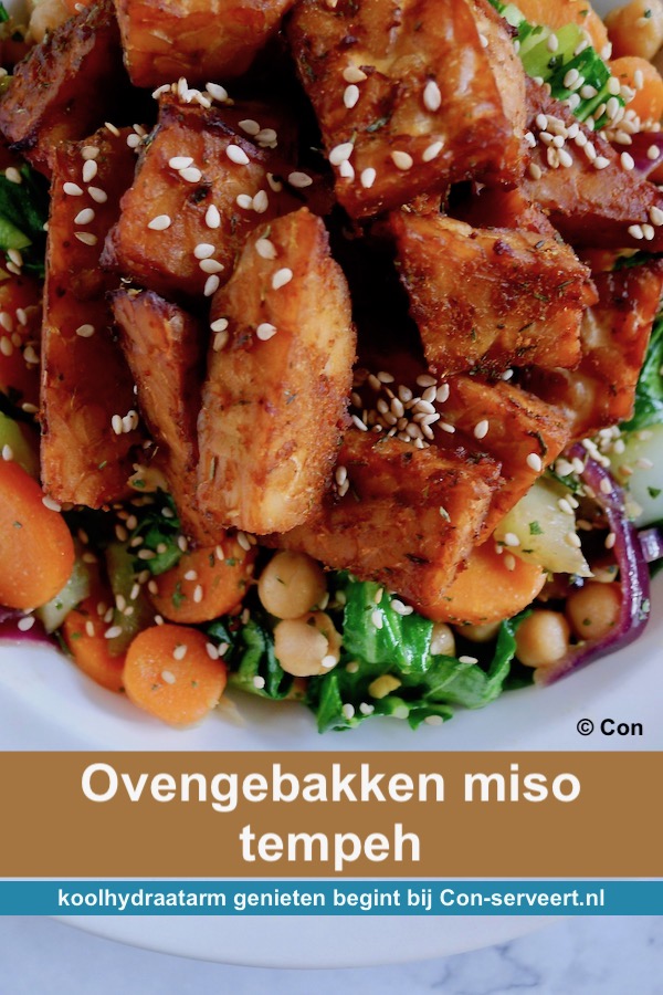 Ovengebakken miso tempeh recept - koolhydraatarm genieten begint bij Con-serveert.nl