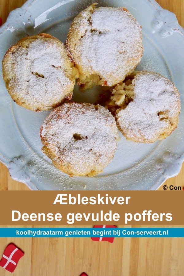 Deense gevulde poffers (æbleskiver muffins), glutenvrij en koolhydraatarm recept - koolhydraatarm genieten begint bij Con-serveert.nl