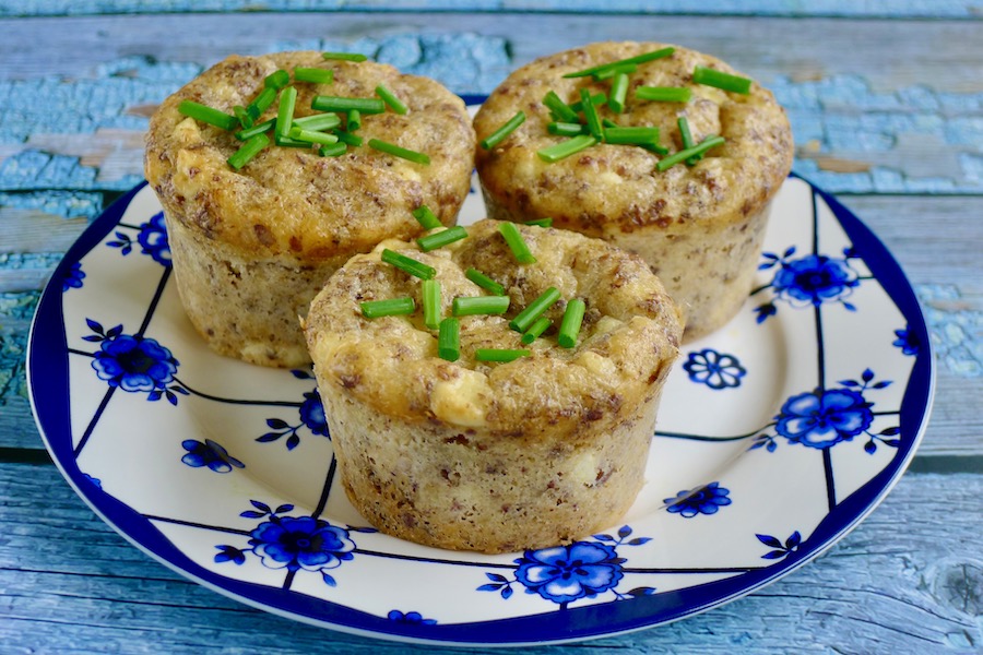 Hartige feta muffins, keto recept - koolhydraatarm genieten begint bij www.con-serveert.nl