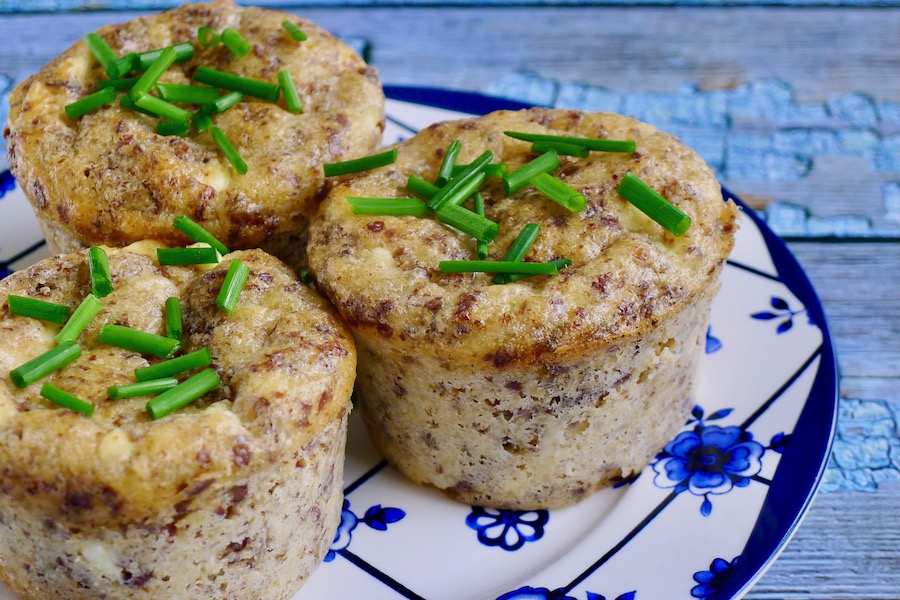 Hartige feta muffins, keto recept - koolhydraatarm genieten begint bij www.con-serveert.nl